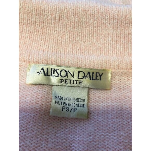 Vintage Allison Daley Petite Crewel Embroidered Floral Cardigan Zip-Up Front Lon - Picture 5 of 9
